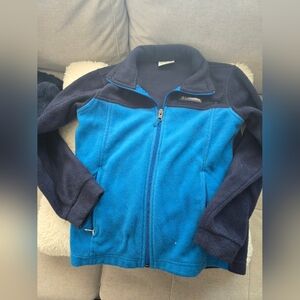Columbia Two-Tone Fleece Jacket in Blue and Black